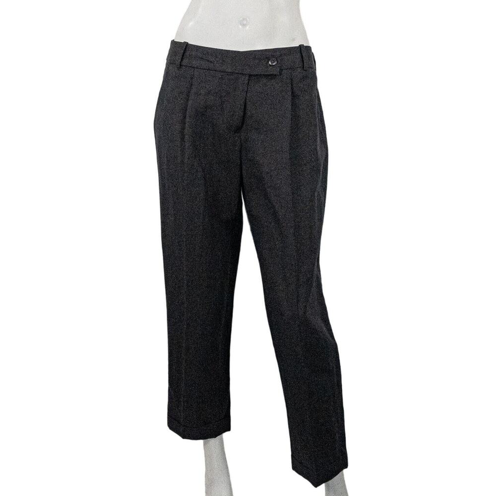 J.Crew Collection Pleated Trouser Pants in Black Linen Cotton 8